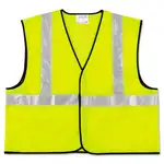 Class 2 Safety Vest, Polyester, X-Large, Fluorescent Lime with Silver Stripe