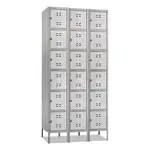Three-Column Box Locker, 36w x 18d x 78h, Two-Tone Gray