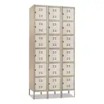 Three-Column Box Locker, 36w x 18d x 78h, Two-Tone Tan