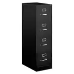 Economy Vertical File, 4 Letter-Size File Drawers, Black, 15" x 25" x 52"