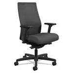 Ignition 2.0 4-Way Stretch Mid-Back Mesh Task Chair, Adjustable Lumbar Support, Iron Ore Seat, Black Back/Base
