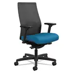 Ignition 2.0 4-Way Stretch Mid-Back Mesh Task Chair, Adjustable Lumbar Support, Peacock Seat, Black Back/Base