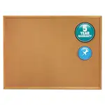 Classic Series Cork Bulletin Board, 36 x 24, Tan Surface, Oak Fiberboard Frame