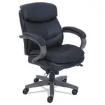 Woodbury Mid-Back Executive Chair, Supports Up to 300 lb, 18.75" to 21.75" Seat Height, Black Seat/Back, Weathered Gray Base