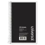 Wirebound Notebook, 3-Subject, Medium/College Rule, Black Cover, (120) 9.5 x 6 Sheets