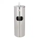 Standing Stainless Wipes Dispener, 12 x 12 x 36, Cylindrical, 5 gal, Stainless Steel