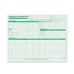 Employee's Record File Folder, Straight Tabs, Letter Size, Index Stock, Green, 20/Pack