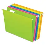 Glow Hanging File Folders, Letter Size, 1/5-Cut Tabs, Assorted Colors, 25/Box