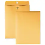 Clasp Envelope, 32 lb Bond Weight Kraft, #10 1/2, Square Flap, Clasp/Gummed Closure, 9 x 12, Brown Kraft, 100/Box