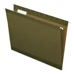 Reinforced Hanging File Folders with Printable Tab Inserts, Letter Size, 1/5-Cut Tabs, Standard Green, 25/Box