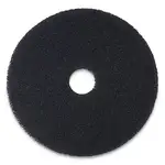 Stripping Floor Pads, 15" Diameter, Black, 5/Carton