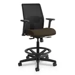 Ignition 2.0 Ilira-Stretch Mesh Back Task Stool, Supports 300 lb, 23" to 32" Seat Height, Espresso Seat, Black Back/Base