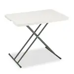 IndestrucTable Classic Personal Folding Table, 30" x 20" x 25" to 28", Platinum/Gray