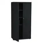 Rough n Ready Storage Cabinet, Three-Shelf, 33w x 18d x 66h, Black