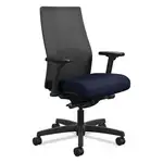 Ignition 2.0 4-Way Stretch Mid-Back Mesh Task Chair, Adjustable Lumbar Support, Navy Seat, Black Back/Base