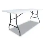 Fold-in-Half Resin Folding Table, Rectangular, 72w x 29.63d x 29.25h, White