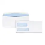 Double Window Security-Tinted Check Envelope, #9, Commercial Flap, Gummed Closure, 3.88 x 8.88, White, 500/Box
