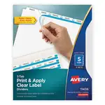 Print and Apply Index Maker Clear Label Dividers, 5-Tab, White Tabs, 11 x 8.5, White, 5 Sets