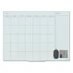 Floating Glass Dry Erase Undated One Month Calendar, 47 x 35, White