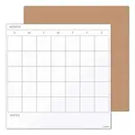 Tile Board Value Pack, (1) Tan Cork Bulletin, (1) White Undated Calendar Dry Erase, 14 x 14