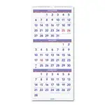 Deluxe Three-Month Reference Wall Calendar, Vertical Orientation, 12 x 27, White Sheets, 14-Month (Dec to Jan): 2023 to 2025