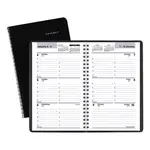 DayMinder Block Format Weekly Appointment Book, 8.5 x 5.5, Black Cover, 12-Month (Jan to Dec): 2024