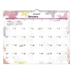 Watercolors Recycled Monthly Wall Calendar, Watercolors Artwork, 15 x 12, White/Multicolor Sheets, 12-Month (Jan-Dec): 2024
