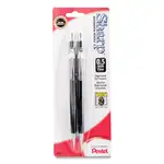 Sharp Mechanical Pencil, 0.5 mm, HB (#2), Black Lead, Black Barrel, 2/Pack