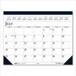 Recycled Academic Desk Pad Calendar, 18.5 x 13, White/Blue Sheets, Blue Binding/Corners, 14-Month (July to Aug): 2023 to 2024