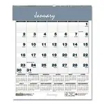 Bar Harbor Recycled Wirebound Monthly Wall Calendar, 6 x 7, White/Blue/Gray Sheets, 12-Month (Jan-Dec): 2024