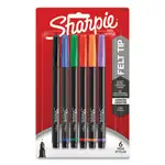 Water-Resistant Ink Porous Point Pen, Stick, Fine 0.4 mm, Assorted Ink and Barrel Colors, 6/Pack