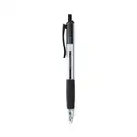 Comfort Grip Ballpoint Pen, Retractable, Medium 1 mm, Black Ink, Clear/Black Barrel, Dozen