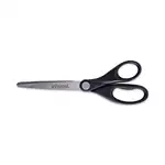 Stainless Steel Office Scissors, Pointed Tip, 7" Long, 3" Cut Length, Black Straight Handle