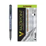 V Razor Point Liquid Ink Porous Point Pen, Stick, Extra-Fine 0.5 mm, Black Ink, Gray/Smoke Barrel, Dozen