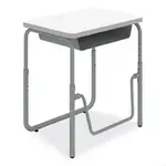 AlphaBetter 2.0 Height-Adjust Student Desk with Pendulum Bar, 27.75 x 19.75 x 22 to 30, Dry Erase, Ships in 1-3 Business Days