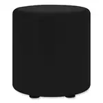 Learn Cylinder Vinyl Ottoman, 15" dia x 18"h, Black, Ships in 1-3 Business Days