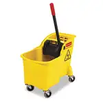 Tandem 31-Quart Bucket/Wringer Combo, Reverse, Yellow