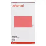 Deluxe Bright Color Hanging File Folders, Legal Size, 1/5-Cut Tabs, Red, 25/Box