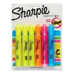 Tank Style Highlighters, Assorted Ink Colors, Chisel Tip, Assorted Barrel Colors, 6/Set