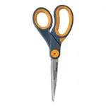 Non-Stick Titanium Bonded Scissors, 8" Long, 3.25" Cut Length, Gray/Yellow Straight Handles, 3/Pack