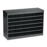 Steel/Fiberboard E-Z Stor Sorter, 24 Compartments, 37.5 x 12.75 x 25.75, Black