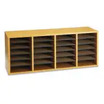 Wood/Laminate Sorter, 24 Compartments, 39.25 x 11.75 x 16.25, Medium Oak