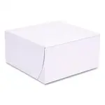 White One-Piece Non-Window Bakery Boxes, Standard, 8 x 8 x 4, White, Paper, 250/Bundle