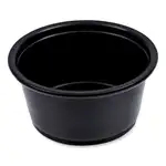 Souffle/Portion Cups, 2 oz, Polypropylene, Black, 125 Cups/Sleeve, 20 Sleeves/Carton