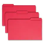 Colored File Folders, 1/3-Cut Tabs: Assorted, Legal Size, 0.75" Expansion, Red, 100/Box