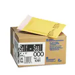 Jiffylite Self-Seal Bubble Mailer, #000, Barrier Bubble Air Cell Cushion, Self-Adhesive Closure, 4 x 8, Brown Kraft, 25/CT