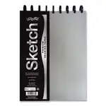 uCreate Sketch Disc-Bound Premium Drawing Paper Pad, Unruled, Silver/Black Cover, 50 White 8.5 x 11 Sheets