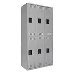 Double Tier Locker, Triple Stack, 36w x 18d x 72h, Medium Gray