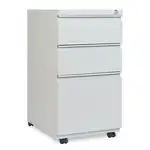 File Pedestal with Full-Length Pull, Left/Right, 3-Drawers: Box/Box/File, Legal/Letter, Light Gray, 14.96" x 19.29" x 27.75"