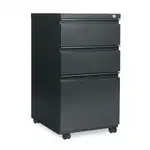 File Pedestal with Full-Length Pull, Left or Right, 3-Drawers: Box/Box/File, Legal/Letter, Charcoal, 14.96" x 19.29" x 27.75"